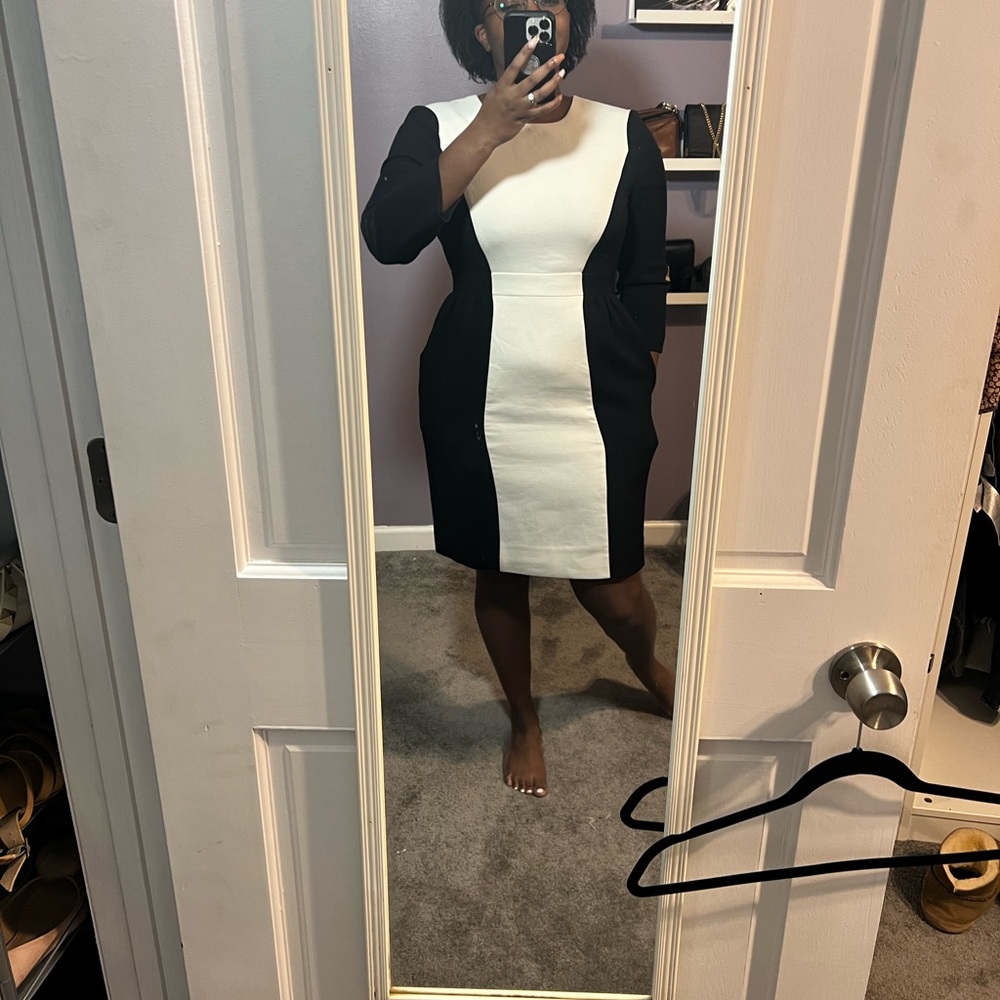 Size 8 Black and White Kate Spade Career Dress